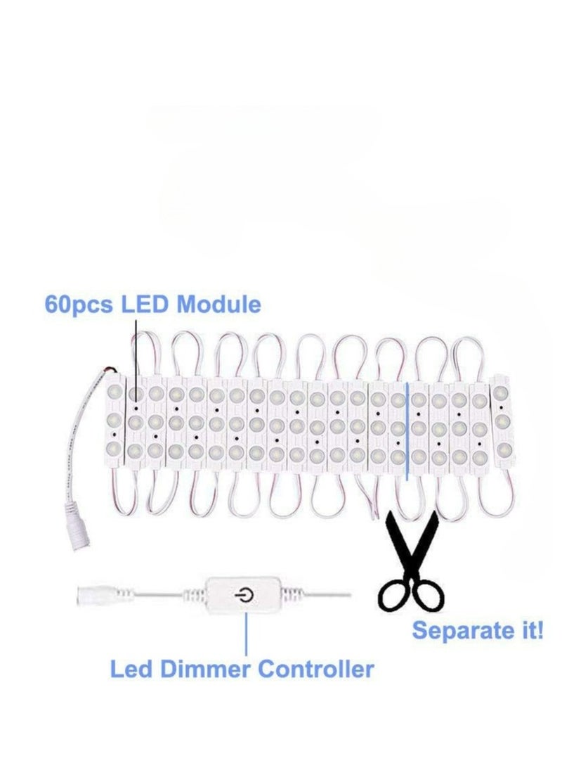 إسكدنيا أضواء مرآة الغرور LED، ضوء مكياج على طراز هوليوود، مصباح LED أبيض فائق السطوع، شريط أضواء للتحكم باللمس قابل للتعتيم، لطاولة تزيين المكياج ومرآة الحمام، المرآة غير متضمنة - Image 5
